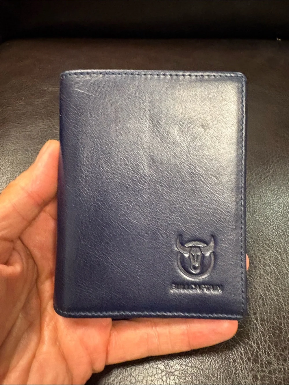 Bullcaptain blue leather Mens wallet EUC